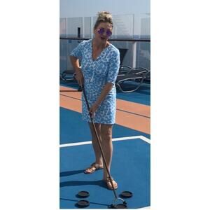 Persifor Tyler Dress Cabana in Water stretch Catalina Cloth Size Medium